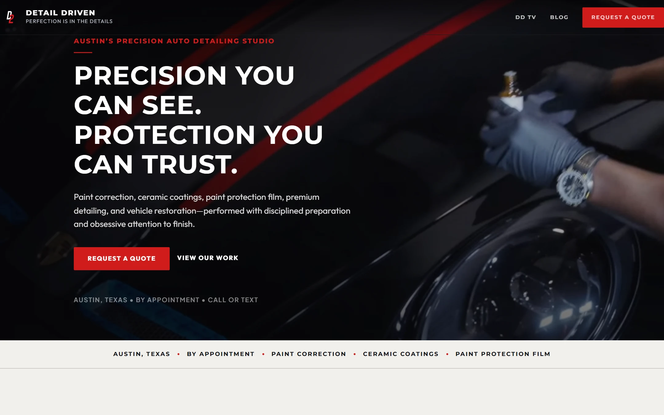 D2 Auto Detail mobile customer intake and service flow