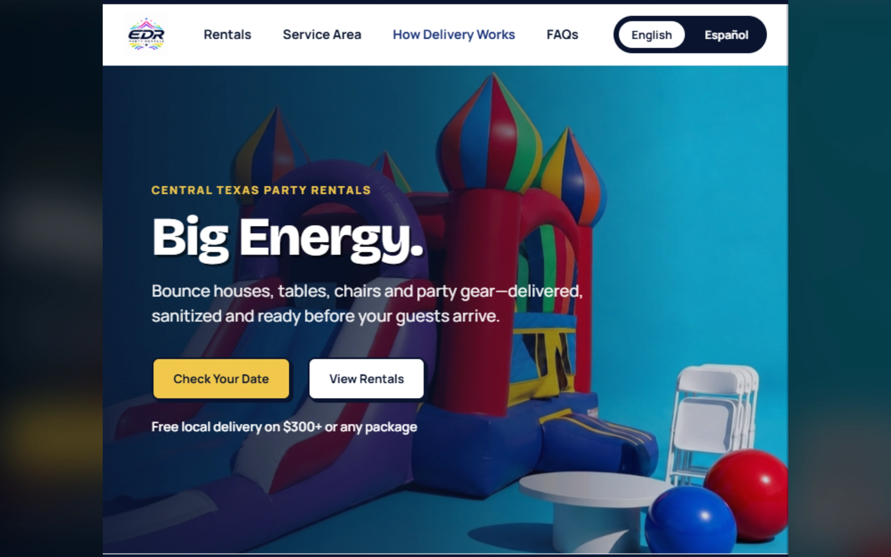 EDR Party Rentals high-demand event equipment booking platform