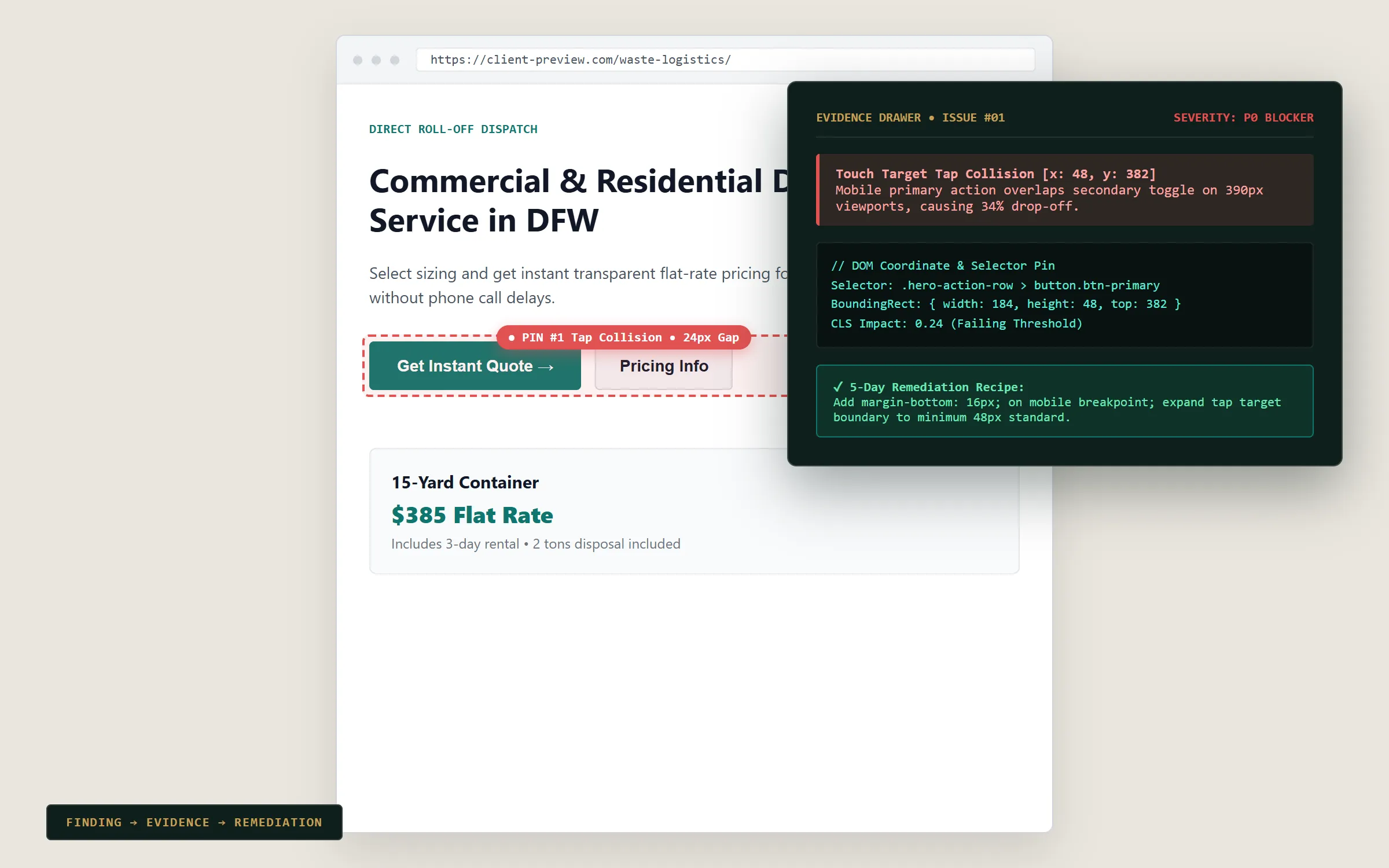 Website Audit System rendered diagnostics interface